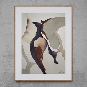 Abstraktes Aquarell Originalgemälde als Dekoration für Ihr Büro oder Ihr Zuhause Einzelstück