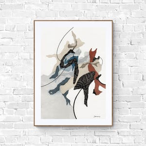 Abstracte originele kunstprint om je muur op kantoor of thuis te versieren | Moderne muurkunstafdruk