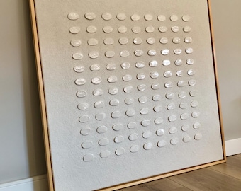 Arte murale con texture Wabi-Sabi, pittura minimalista in rilievo 3D, tela organica Japandi, arredamento moderno e neutro per la casa, opera d'arte scultorea fatta a mano