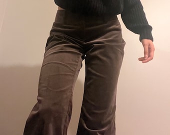 Early 2000&#39;s Mid Rise Ann Taylor Brown Corduroy Trousers | Women&#39;s Size: M | Made in Indonesia