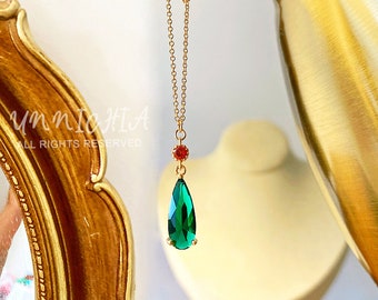 Collar con colgante de esmeralda de Howl: cadena hipoalergénica de oro de 14k