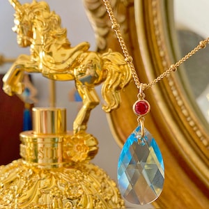 Howl&#39;s Blue Crystal Necklace Gold Filled, Bridesmaid Gift Hypoallergenic Nickel Free, Wedding Necklace For Her, Studio Ghibli Anime Cosplay