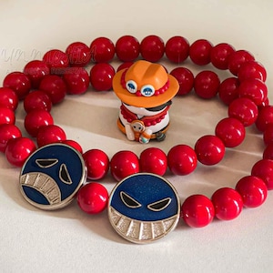 Anime Jewelry Portgas D Ace Bracelets Necklaces Azure Gemstone Manga