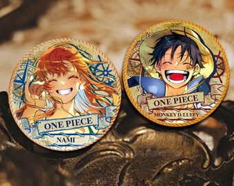Anime Badge: One Piece Characters - Zoro, Nami, Luffy (58mm) - Etsy