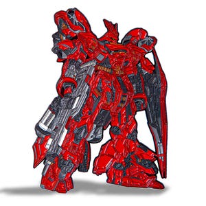 Red Mecha Robot Enamel Pin Anime Inspired Mech Badge, Collectible Sci-Fi Robot Accessory, Birthday Gift for Anime Fans Cosplay Accessory