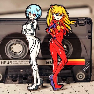 Personnage d&#39;anime Eva Rei et Asuka Manga Accessoires épingles en émail Cosplay anime, héroïne personnage anime cadeau de rentrée scolaire, cadeau d&#39;anniversaire