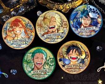 Anime Badge: One Piece Characters - Zoro, Nami, Luffy (58mm) - Etsy