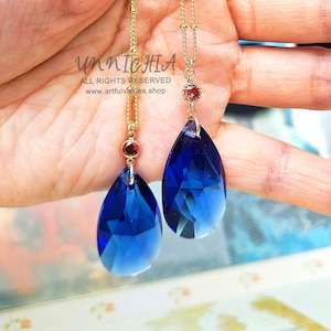 Howl&#39;s Necklace Dark Blue Gold Filled Wedding Necklace, Birthstone Necklace, Bridesmaid Gift, Studio Ghibli Gift For Her, Gold Necklace