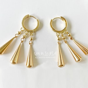 14K Gold Three Sword Santoryu Earrings Wedding Jewelry Minimalistic Samurai Earrings, Valentine Gift For Boyfriend Anime Cosplay Earrings