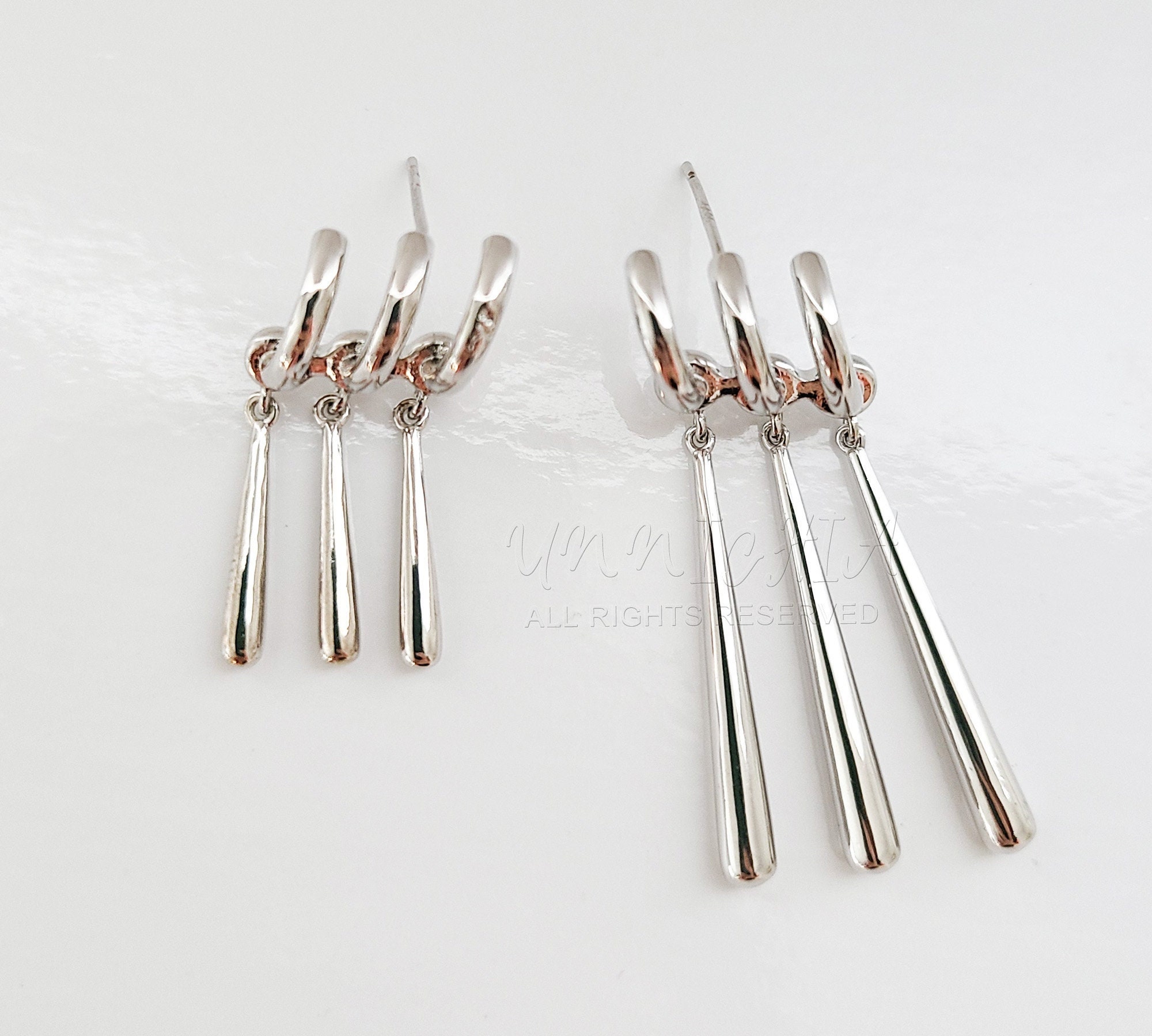 Silver Zoro Earrings One Piercing Solid Silver Anime Jewelry Cosplay Dangle Jewelry, Gifts for Him Birthday Gift Idea, Manga Merch Gifts
