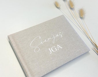 Hen Party Album - Personalized beige linen book - Photo album for special memories or as a coffee table book. Hen Party Gift