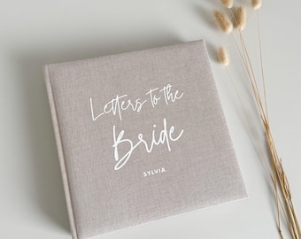 Letters to the Bride - Personalized linen book in beige for the bride