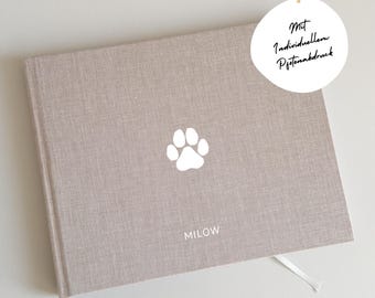 Gift for dog and cat owners - Personalized paw print album for dogs & cats - Dog keepsake