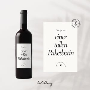 Elegante Etiketten für Weinflaschen - Perfekt für Geschenke, besondere Anlässe oder als kleines Dankeschön - Paketbotin