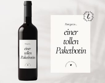 Elegant label for wine bottles - Perfect for gifts, special occasions or as a small thank you - Christmas parcel carrier