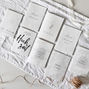 KLAPPKARTEN SET 8 Stück - Verschiedene Glückwunsch-/Weihnachts- und Trauerkarte im schlichten Design - Karten für verschiedene Anlässe