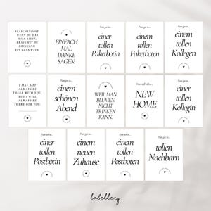 SET - 6x Elegante Etiketten für Weinflaschen - Für Geschenke, besondere Anlässe oder als kleines Dankeschön - individuelle Zusammenstellung