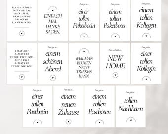 SET - 6x Elegant labels for wine bottles - For gifts, special occasions or as a small thank you - individual combination