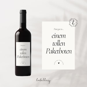 Elegante Etiketten für Weinflaschen - Perfekt für Geschenke, besondere Anlässe oder als kleines Dankeschön - Paketboten