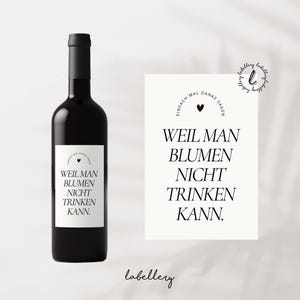 Elegante Etiketten für Weinflaschen - Perfekt für Geschenke, besondere Anlässe oder als kleines Dankeschön - Mitbringsel und Blumen