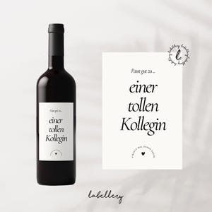 Elegante Etiketten für Weinflaschen - Perfekt für Geschenke, besondere Anlässe oder als kleines Dankeschön -  Abschiedsgeschenk - Kollegin