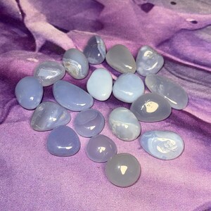 Blue Chalcedony Tumbles - Multiple Size Options Small: 3-6g