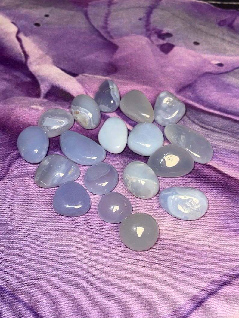 Blue Chalcedony Tumbles - Multiple Size Options Small: 3-6g