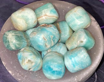 Blue Aragonite Tumbles