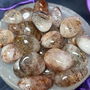 Copper Rutile in Quartz Tumbles