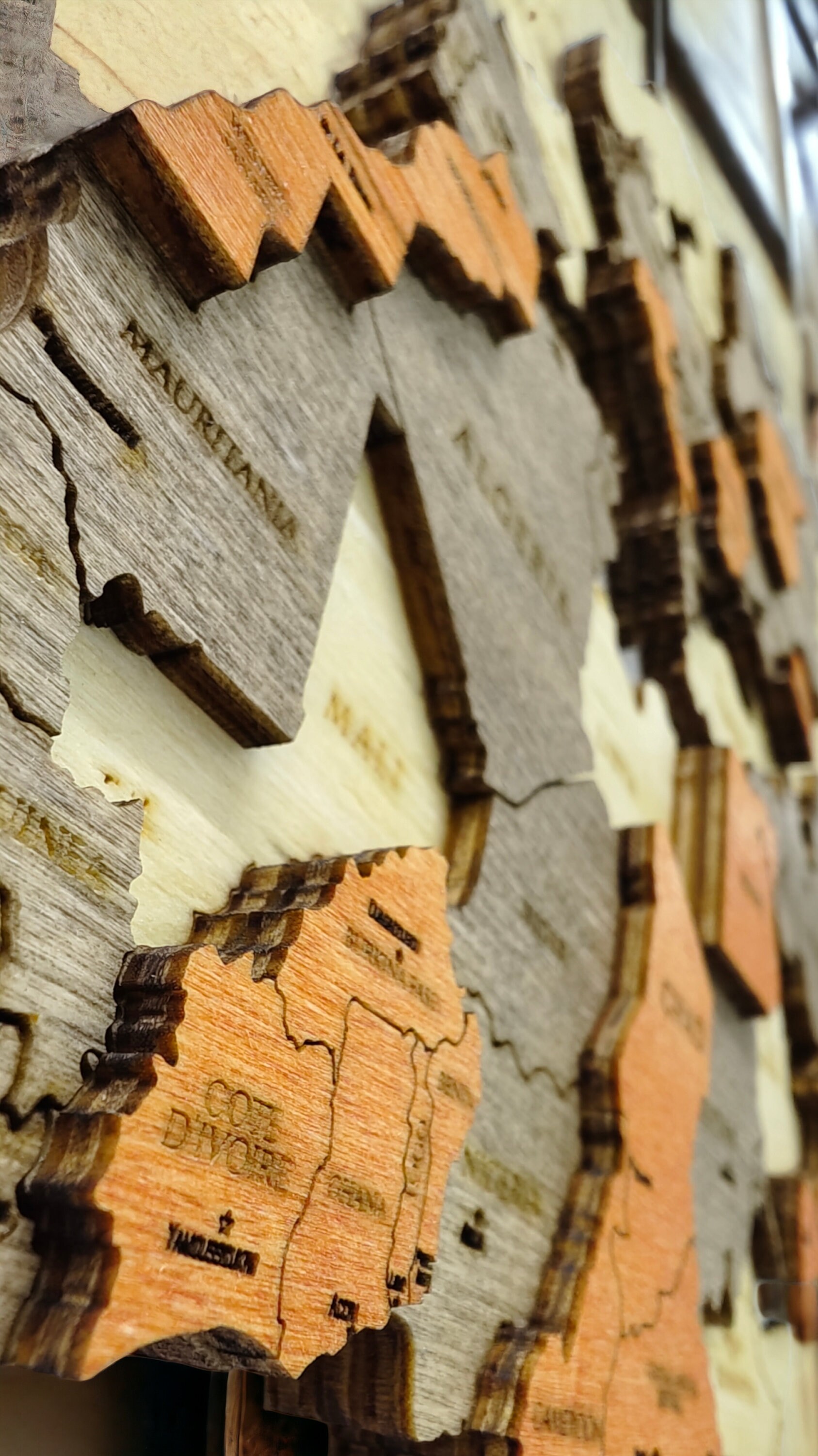 Wood World Map Wall Art Natural and Gray Wood Wall Decorwood Etsy Canada