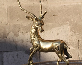 Christmas Deer / Deer Statue /  Brass Big  Deer / Decorative Statue Gift / Deer Sculpture Gift / Office Decor / Home Decor / Handmade