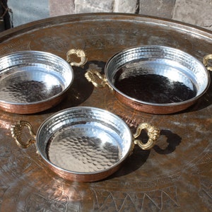 Handmade Copper Egg Pans: Healthy Kitchen Cookware, 3-Piece Set