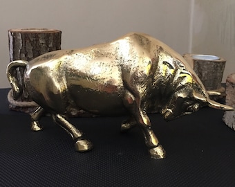 Brass Bull Statue: Spanish Style Home Decor