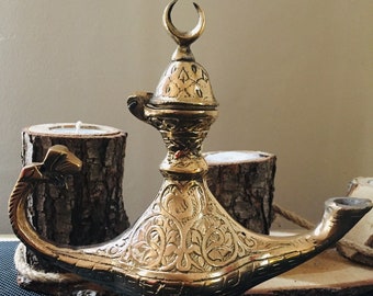 Handmade Brass Aladdin Lamp: Vintage Genie Home Decor