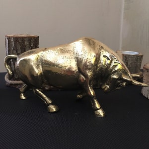 Brass Bull Statue: Spanish Style Home Decor