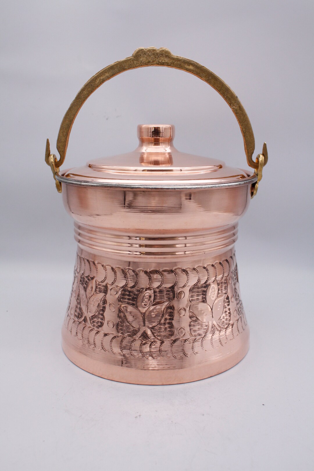 Carved Embroidered Copper Pails, Bucket,inlaid Copper Bucket