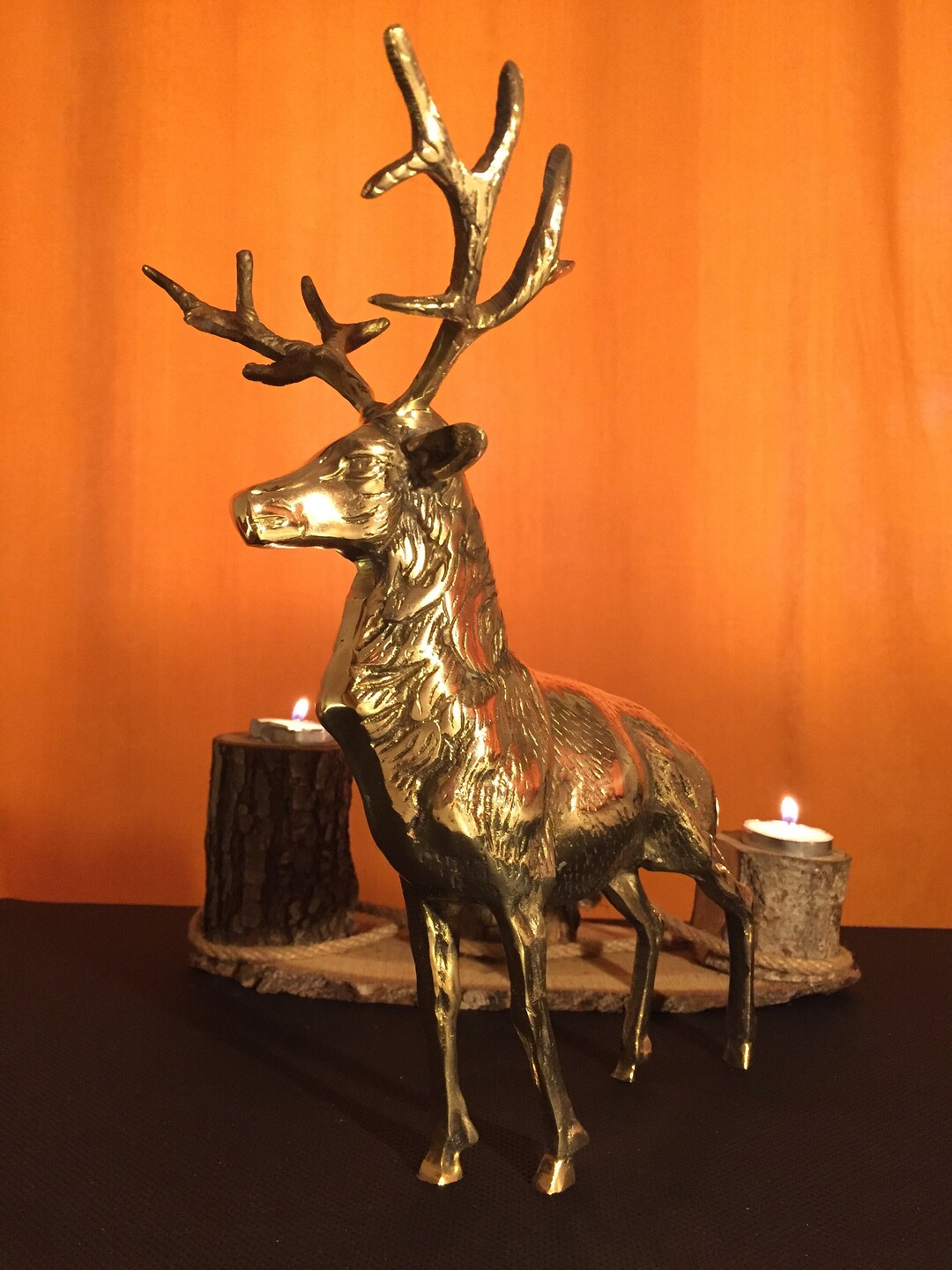 Christmas Deer Brass Deer / Deer Statue / Decorative Statue Etsy