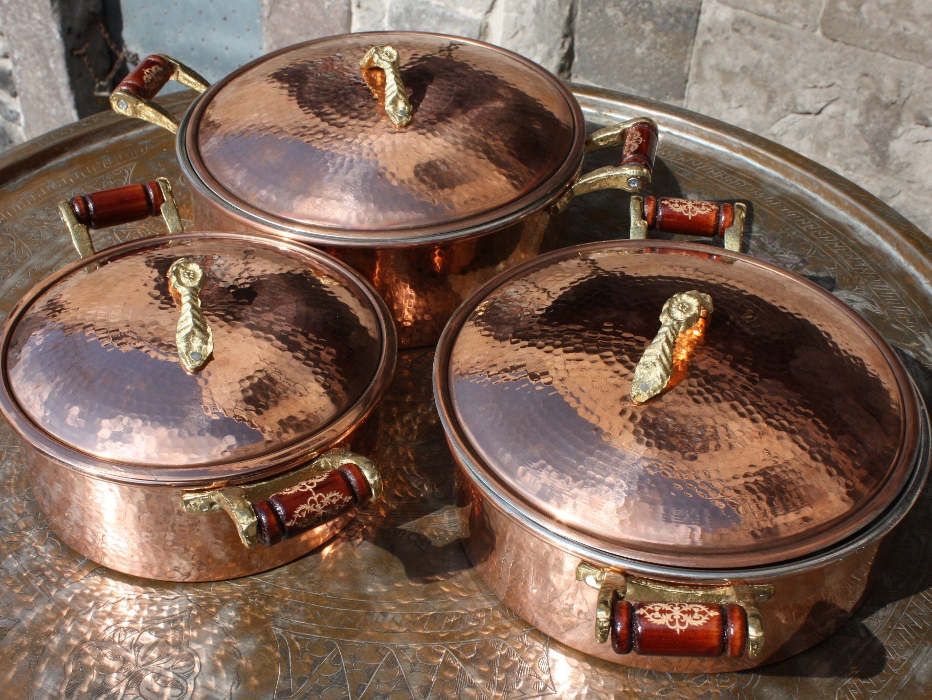 Ruffoni Historia Hammered Copper Casserole Dish with Lovebirds Knob - 13.75  qt