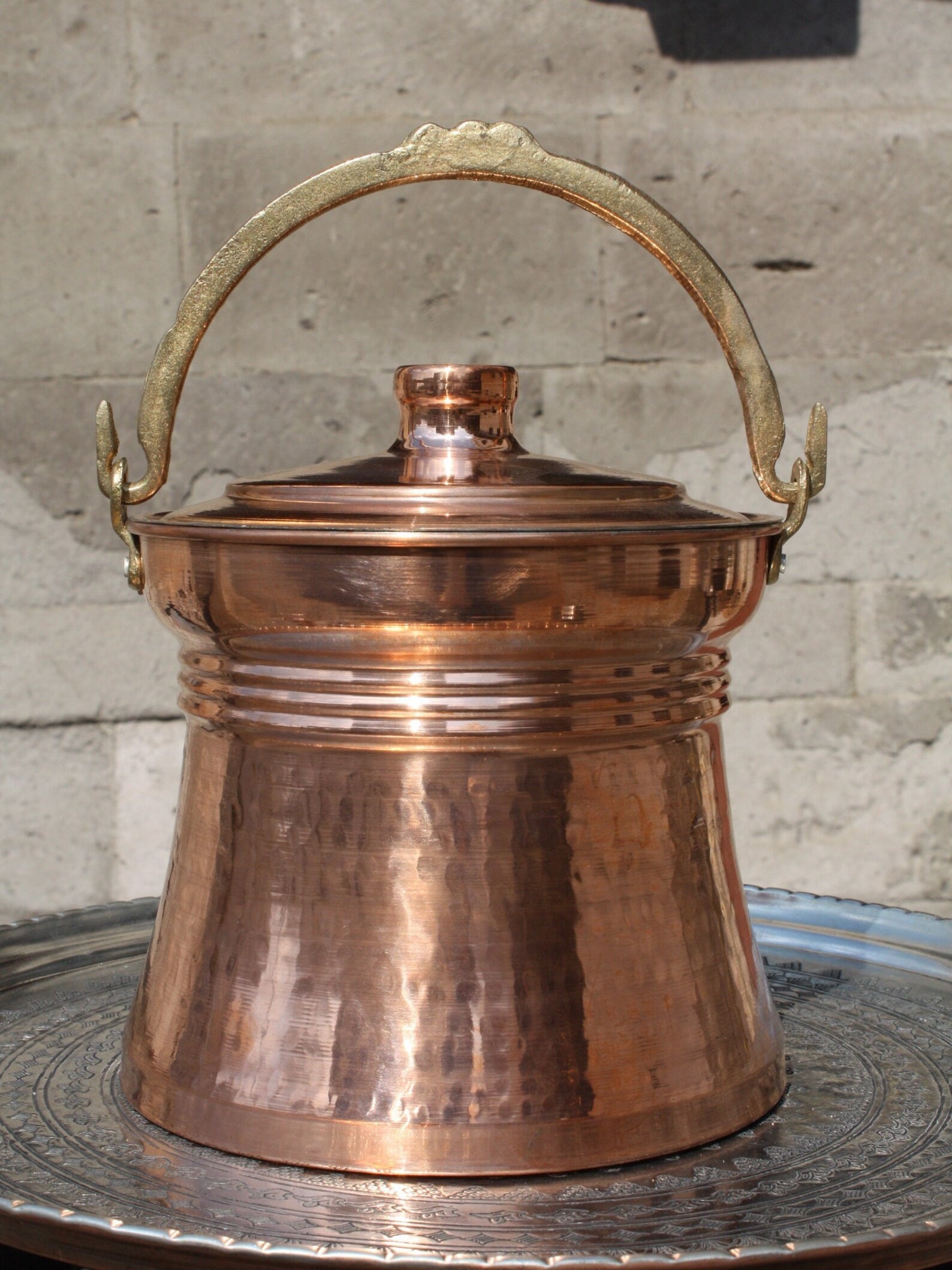 Hammer Copper Pails Bucket Copper Bucket Hammer Etsy