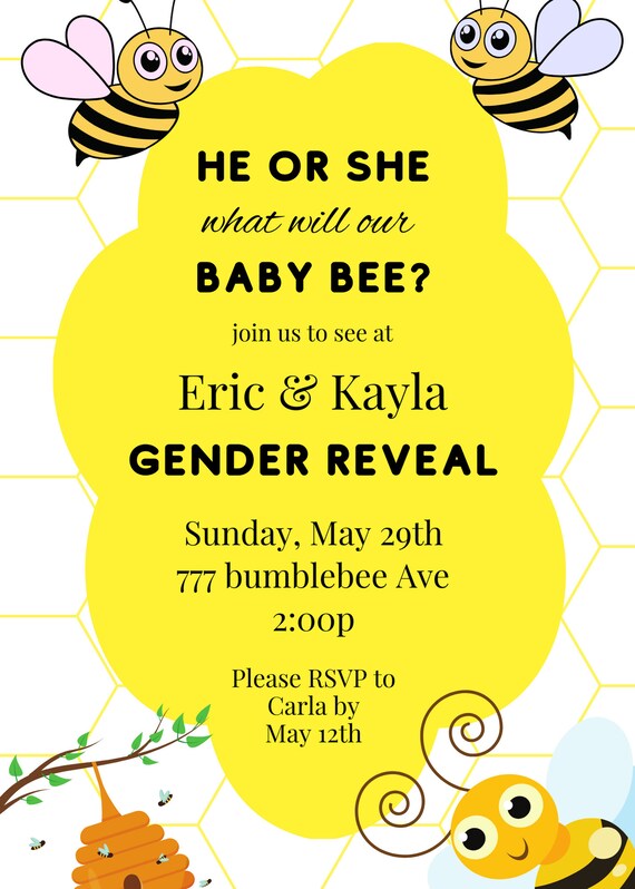 Digital Gender Reveal Invitation Gender Reveal Invitation Etsy