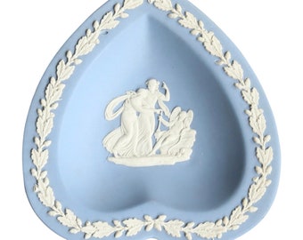 Wedgwood Jasperware Trinket Dish. 1950s or earlier. Angel motif.