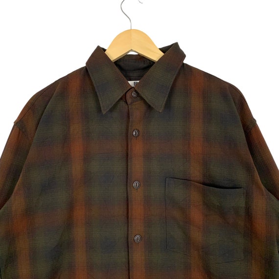 Vintage Uniqlo U Long Sleeve Flannel Shirt Design… - image 2