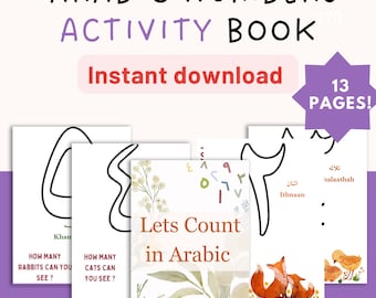 Arabic numbers activity book! preschool and homeschooling printable.Arabic for kids, learn Arabic, Arabic Montessori. instant download pdf.