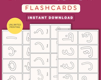 Arabic letters flashcards. Arabic alphabets cards. Arabic games. Learn Arabic flashcards. Arabic Montessori activities. instant pdf download