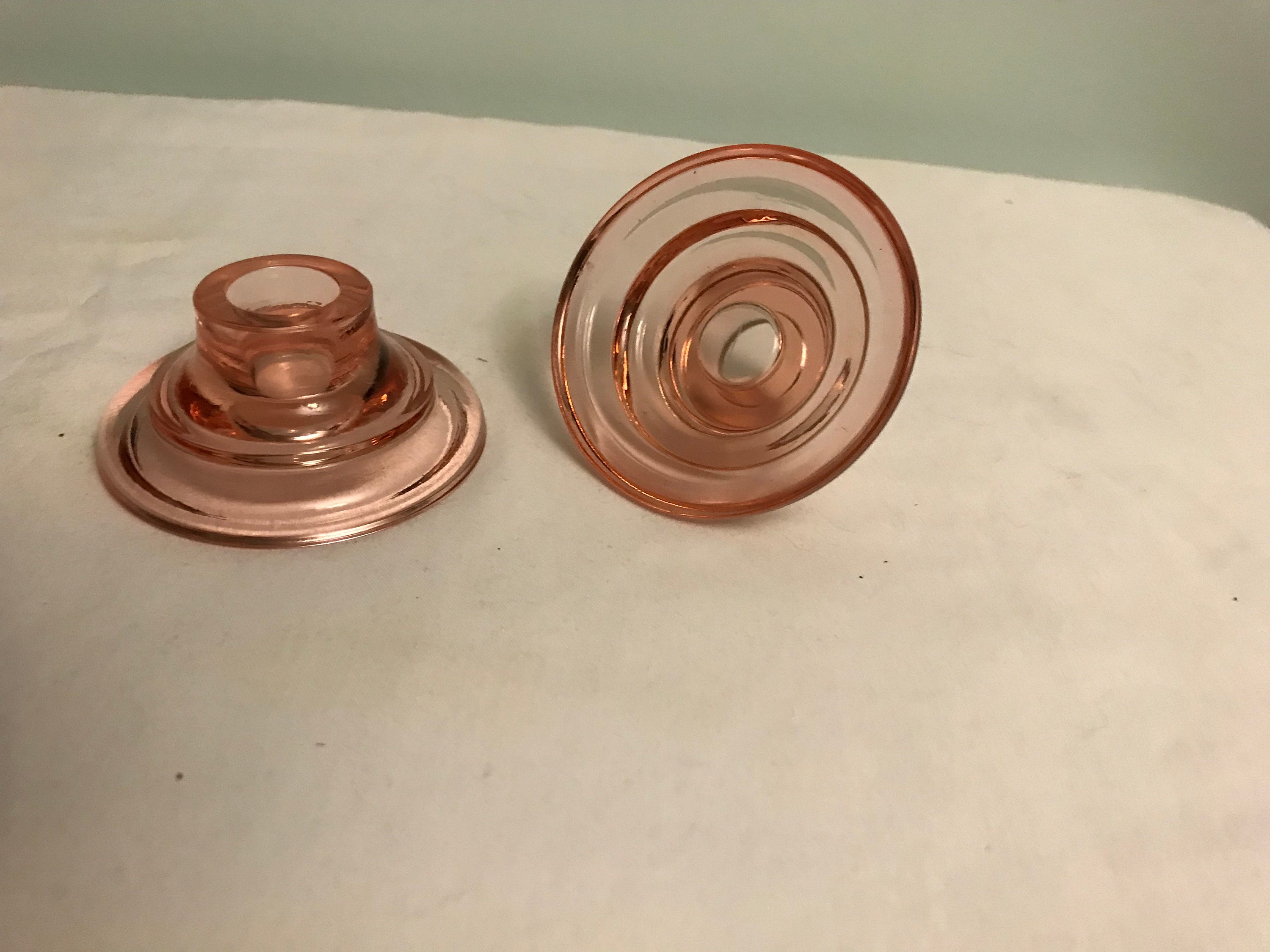 Depression Glass Candle Holders - Etsy