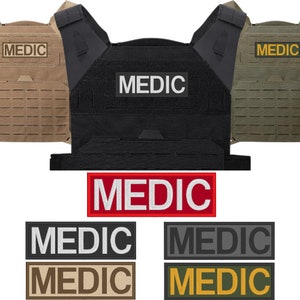 Medic Rubber 3D PVC Patch Medical Paramedic Tactical Morale Badge Patches Hook Fasteners Backing 2.95 x 2.95 inch Bubble of 2 Pieces