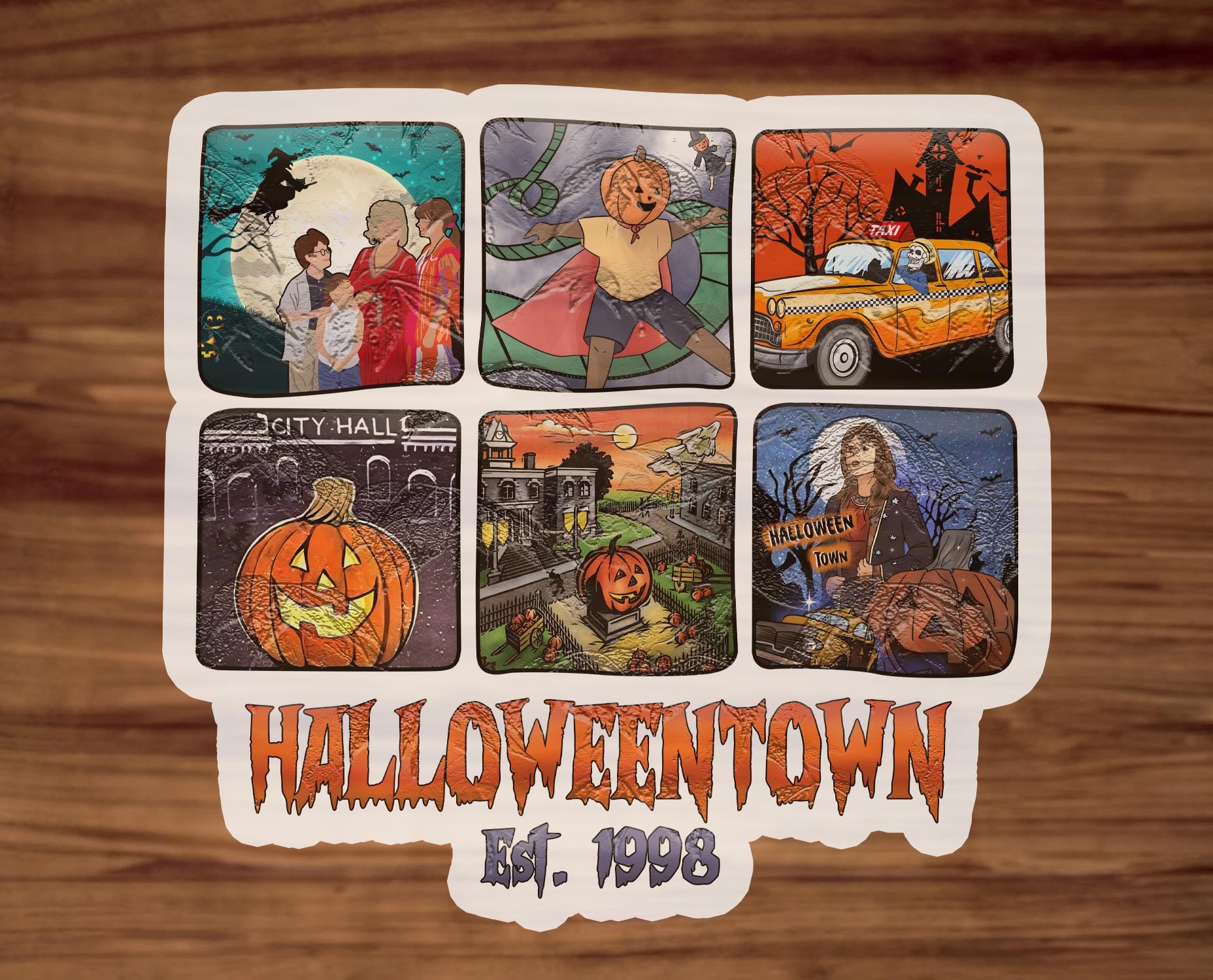 Halloween Town Sticker | Halloween Decal - Etsy