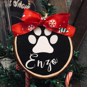 Dog Paw Print Ornament/Custom Christmas Ornament/Personalized Ornament/Christmas Ornament