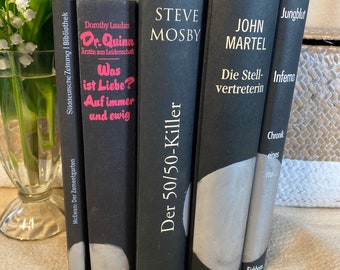 5 books black with silver decoration staging book bundle book stack decorative books