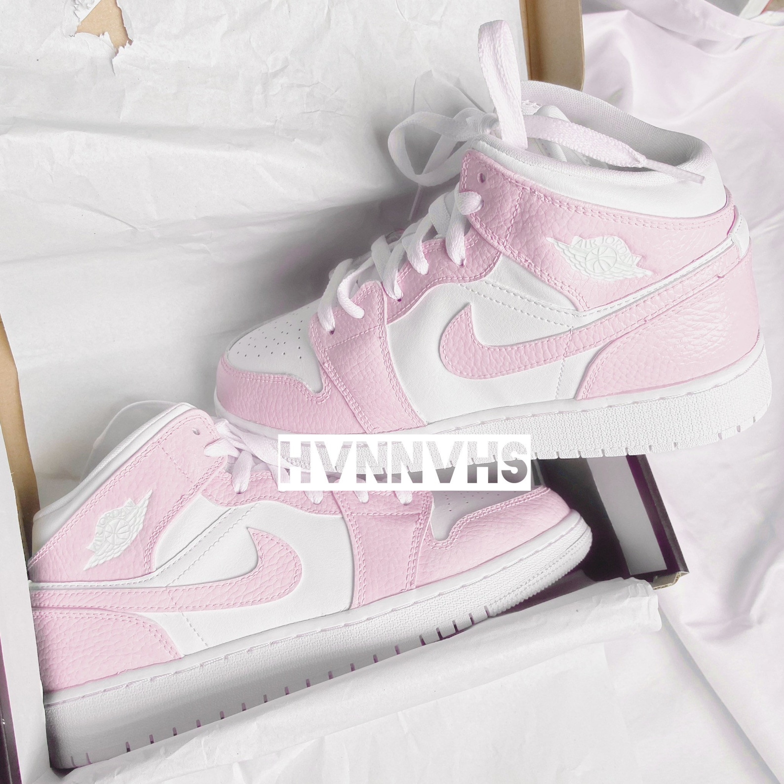Nike AJ1 Custom Pastel Pink / Baby Pink - Etsy